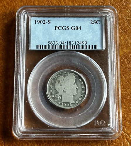 1902 S Barber Quarter PCGS Good 4 G04