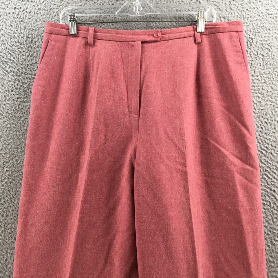 Pendleton Chino Dress Pants Womens 18 Pink Virgin Wool Hi-Rise Zip Fly Casual - Image 2 of 4