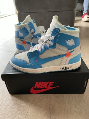 Nike X Off White Air Jordan 1 Unc University Blue Uk7 Us8 Ebay