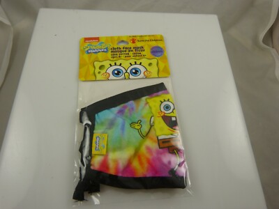 Spongebob squarepants face mask for kids tie die yellow | eBay