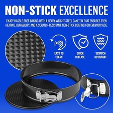 NEW 18CM NON STICK SPRING FORM DEEP ROUND CAKE TIN COOKING BAKING COOKIE PAN