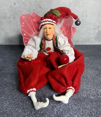 Vintage Winward Holiday - Posable Fairy Elf Pixie Winged Doll - Christmas Decor