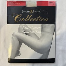 Vintage Jaclyn Smith Pantyhose Size D Ivory Control Top Sheer Toe Stockings