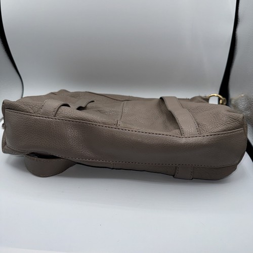 The Sak Pebbled Leather Crossbody Foldover Handbag Taupe With Gold Tone Hardware - Picture 13 of 13
