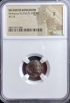 Greek Seleucid Kingdom Coin NGC Graded Seleucus III 226-222BC Artemis Apollo