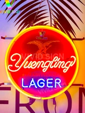 Yuengling Lager Eagle Lamp Beer Light Neon Sign 24"x24" With HD Vivid Printing