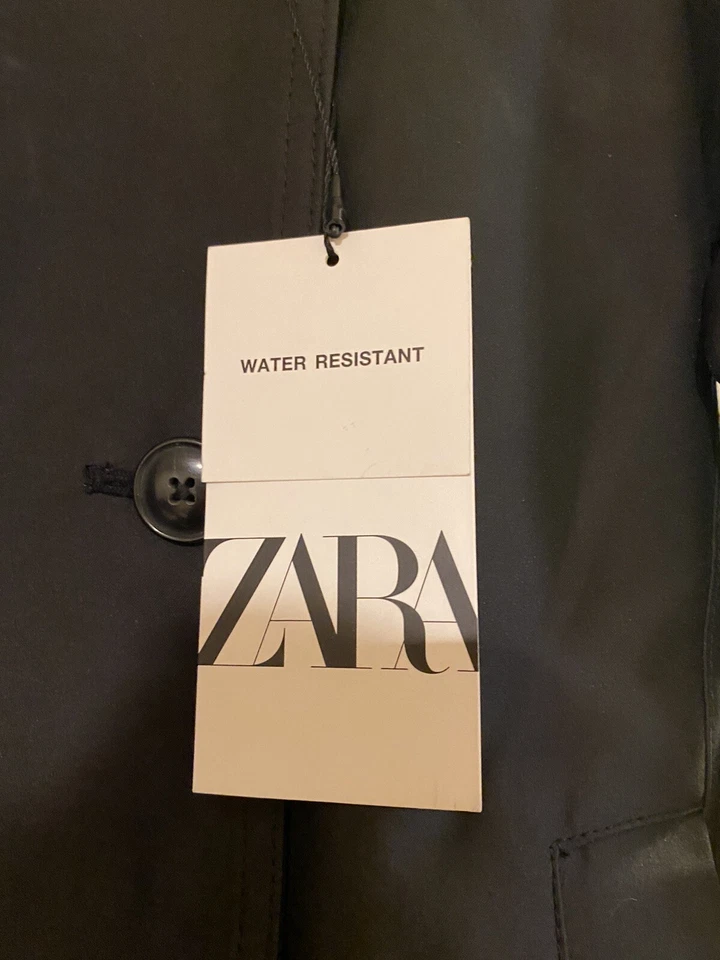 Zara black raincoat water resistant *BRAND NEW* size small S - Image 2 of 3