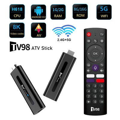 2024 Upgraded TV98 Smart Android 14.0 TV Box Quad Core 8K WIFI Stream Player USA