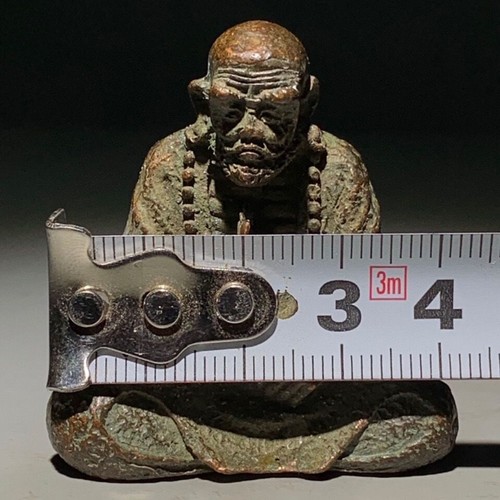 Vintage Pure Copper Bodhidharma Statue Collection Chinese Hand Carved - Picture 7 of 8
