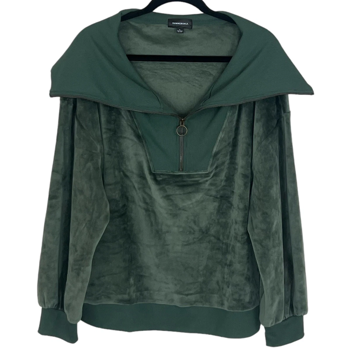 Velour half zip pullover sale