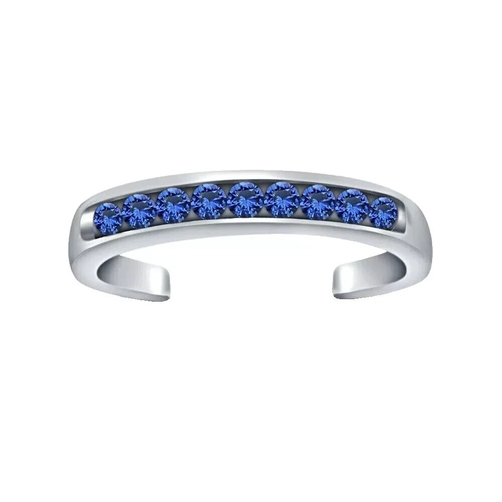 Moda Zafiro Blanco Anillos de Dedo del Pie