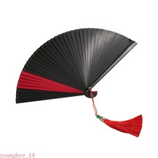 Foldable Bamboo Fan Fan Women Antique Classical Black Folding Fan