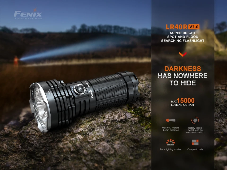 Fenix LR40R V2.0 Taschenlampe Flutlich Fackel Licht 15000 lm Aluminum ✔️09FN1056 - Bild 3 von 4