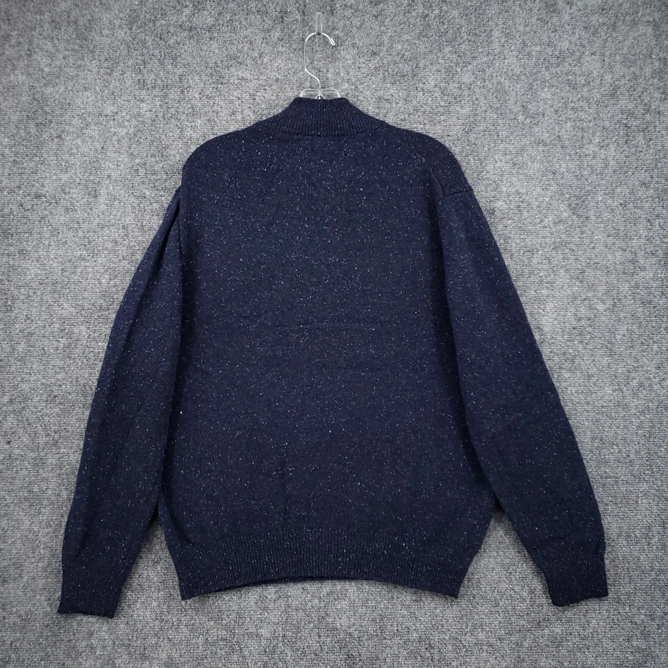 Suéter Joseph A Bank Para Hombres Grande Azul Lana de Cordero 1/4 Cremallera Cuello Simulado Pullover Tejido Foto 2 de 4