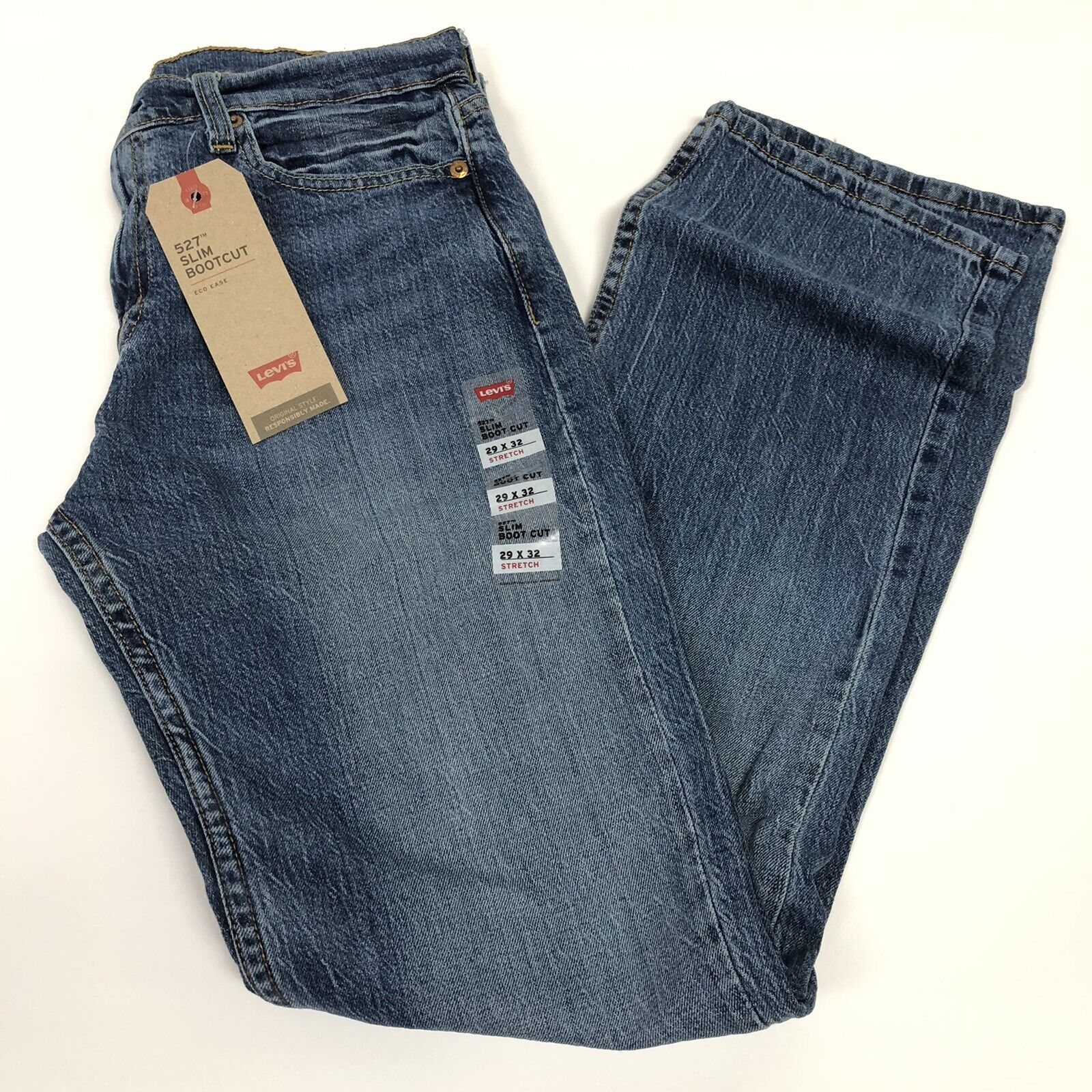 527 Slim Bootcut Men's Levi's Jeans Blue Medium Wash Authentic NWT Choose  Size | eBay