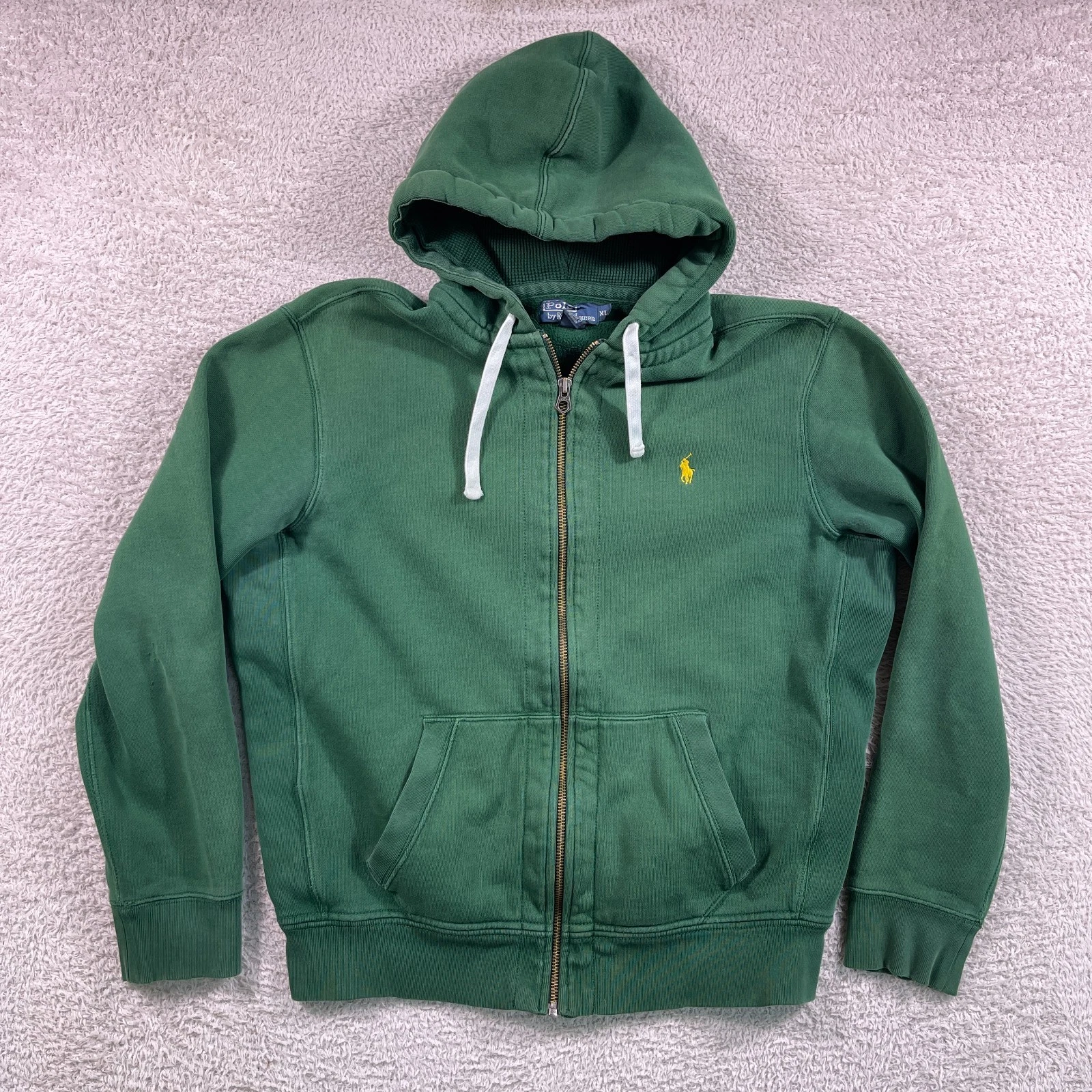 Polo Ralph Lauren Thermal Zip Hoodie Mens XL Waffle Heavy Olive Green Vintage
Opens in a new window 