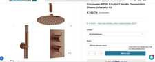 Crosswater MPRO 2 Outlet Brushed Bronze Thermostatic Shower Valve with Kit