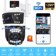 2 Lens HD 1080P WiFi IP Camera Wireless Outdoor CCTV PTZ Home Security IR Cam US