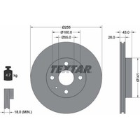 2X Textar 92115603 Bremsscheibe FüR Toyota Yaris Verso MR2 VAN P1 P2 ZZW3