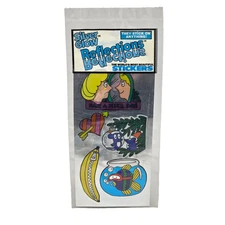 VINTAGE 1983 GORDY SILVER GLOW REFLECTION STICKERS NEW SEALED MIRROR HEART FISH