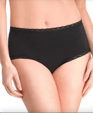 Natori LARGE Bliss Full Brief Panty 755058 NWOT Black
