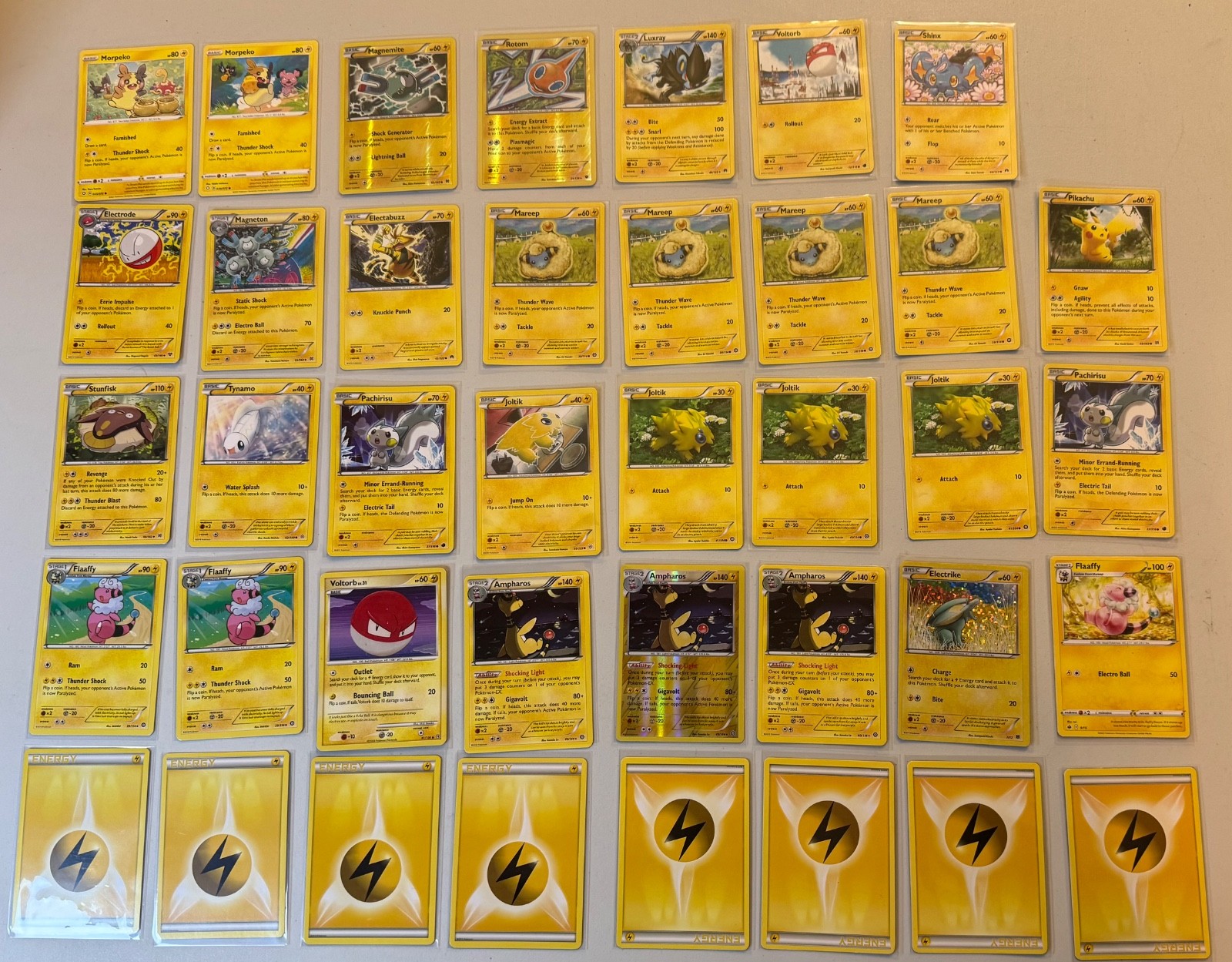 Ampharos Pikachu Morpeko Electric Pokémon Card Lot 39 Holo RH LP