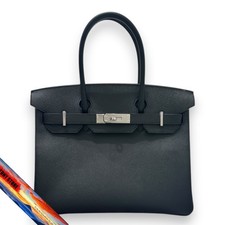 Hermès Birkin 30 B Black Epson SV Metal Handbag