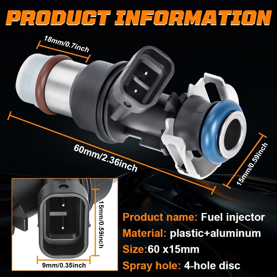 Inyectores de combustible 8X 17113553 actualización para Chevrolet Avalanche 2500 2002 2003 8,1 L Foto 3 de 4