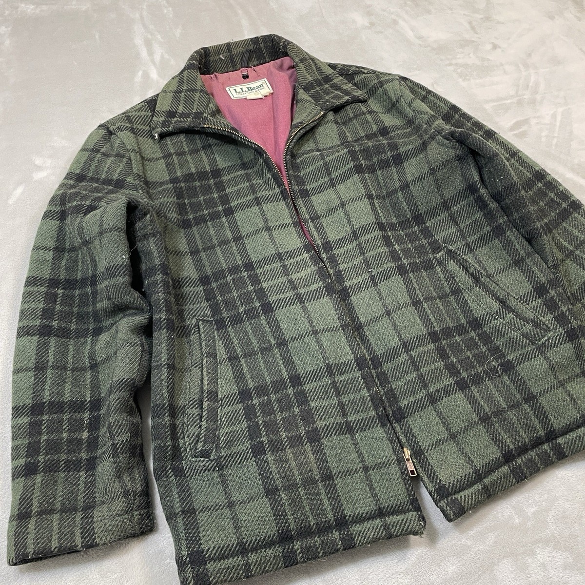 Vintage LL Bean Mackinaw Wool Flannel Plaid Cruiser Jacket