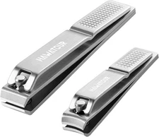 HAWATOUR Nail Clippers Set, Ultra Sharp Sturdy Fingernail and Toenail Silver 