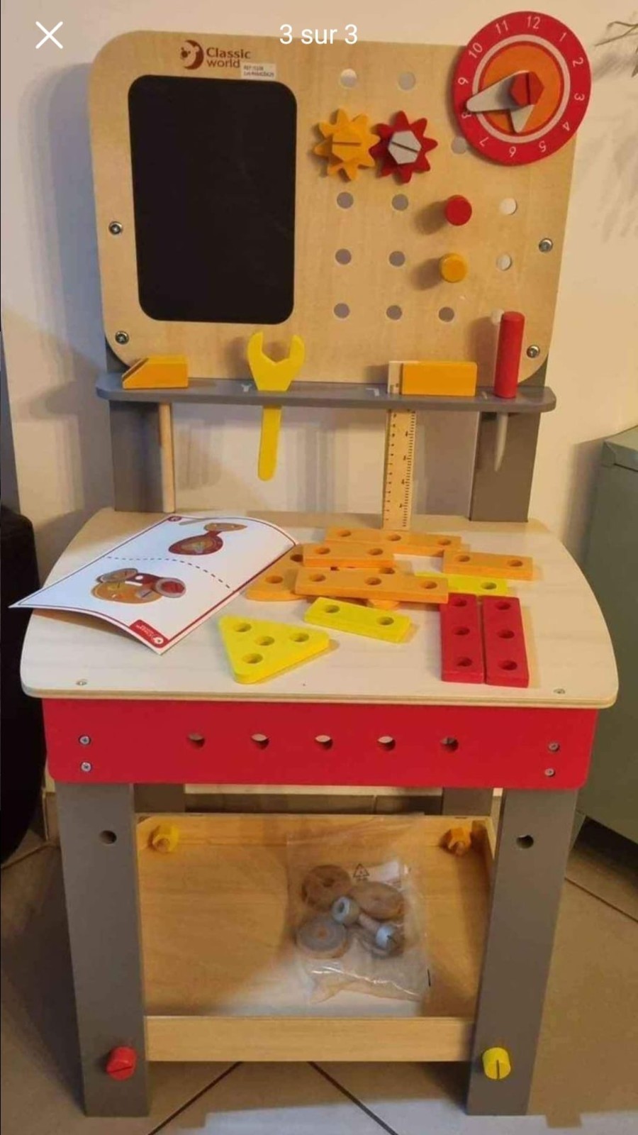 Établi en bois pour enfant Classic World, cadeau d'anniversaire 3 ans