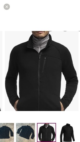 Icebreaker Mens RF 200 Sierra Jacket Size XL Black Merino Wool Performance - Picture 14 of 15