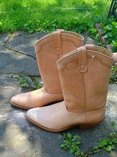 Sundance Cowboy Boots Womens Sz 9.5 Tan Western USA Made Robert Redford ISSUES