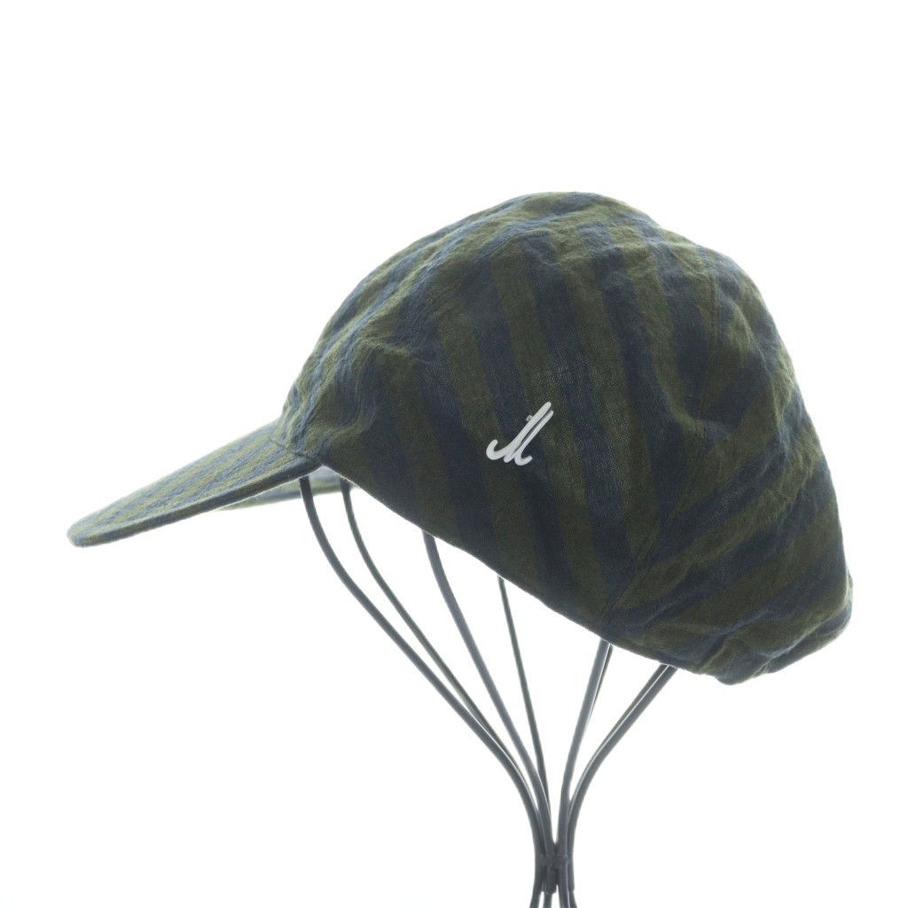 Muhlbauer Cap Hat Hemp Linen Border Pattern Green… - image 4