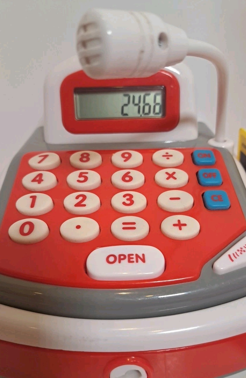 как выглядит Toy Shopping Set With Working Register Shopping Cart and Play Food Items фото