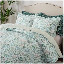 Botanical King Size Quilt Set - 3-Piece Floral Bedspread