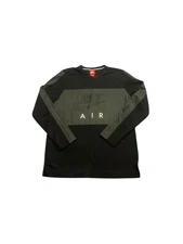 Nike Air Men’s Long Sleeve Crew Mesh Shirt Max Black Grey Size Large T-shirt￼
