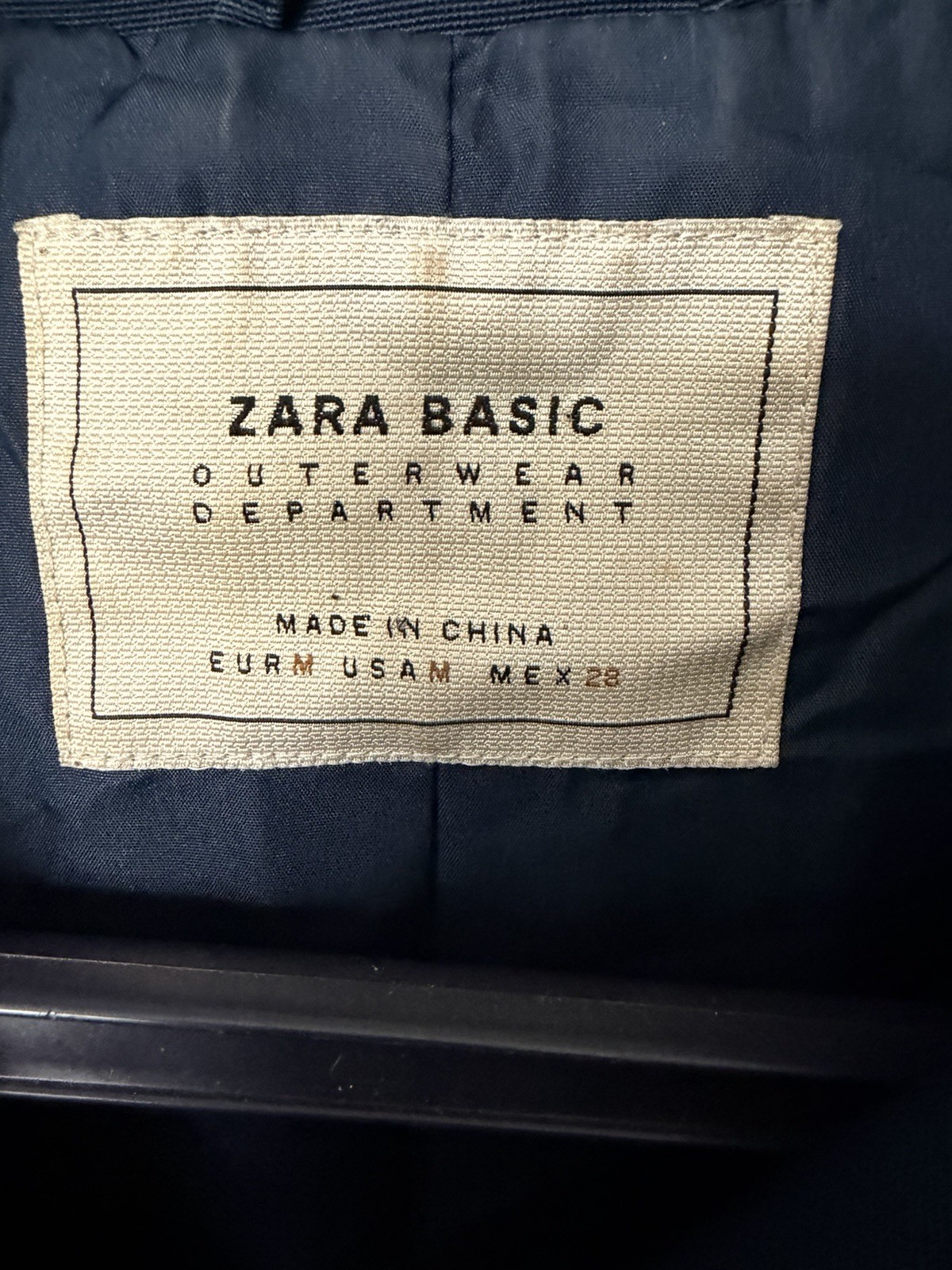 Zara Basic Outerwear Navy Blue Jacket With Hood - image 3