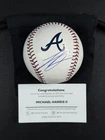 MICHAEL HARRIS II SIGNED ATLANTA BRAVES BASEBALL W/ FANATICS CERT AUTO (A)