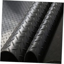 Diamond Plate Rubber Flooring Rolls Heavy Duty Garage 16.5 x3.3 Ft x 3 mm