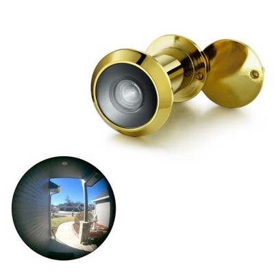 220-degree Door Viewer Peephole with Cover for 35mm-58mm Doors Polished Gold
