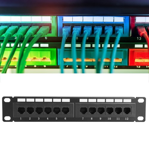 UTP 12Port Kabel Rack CAT6 RJ45 Ethernet Netzwerk Daten Patch Panel Ohne D - Afbeelding 7 van 11