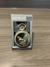 Benrus Eagle Pocket Watch W/ Chain. New Old Stock In Package. Japanese Movement