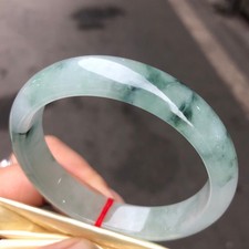Certified Natural Grade AAA Ice Green Burmese Jade jadeite bracelet bangle 58MM