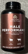 Ancient Nutrition Male Performance  Grass-Fed Liver Prostate 180 caps Exp 09/25