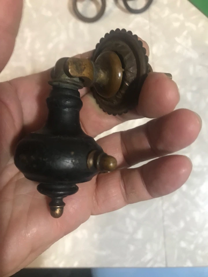 RARO TIRÓN VICTORIANO ANTIGUO LÁGRIMA NEGRO EBONIZADO PRECIO POR TIRÓN HERMOSO Foto 4 de 4