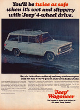 1965 Jeep Wagoneer Print Ad 4 Wheel Drive Twice As Safe