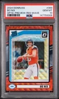 Panini 2024 Donruss Rated Rookie Bo Nix #369 Optic Preview Red Wave Prizm PSA 10