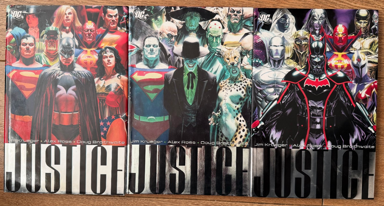 Justice 1-3 Hardback Hardcover Graphic Novel DC Comics Jim Krueger Alex Ross