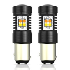 2pcs AUXITO 1157 2357 Switchback LED Turn Signal Light Bulbs Yellow White Bright